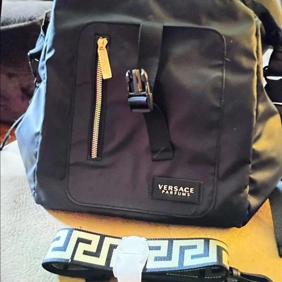 Versace Black Backpack with Gold Accents display picture 2